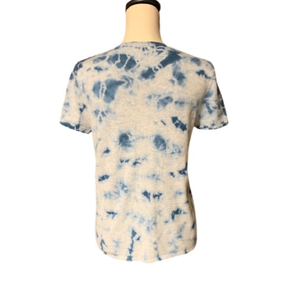 MINNIE ROSE Women’s Blue Tie Dye Short Sleeve Crew Neck Sweater M - Picture 3 of 6